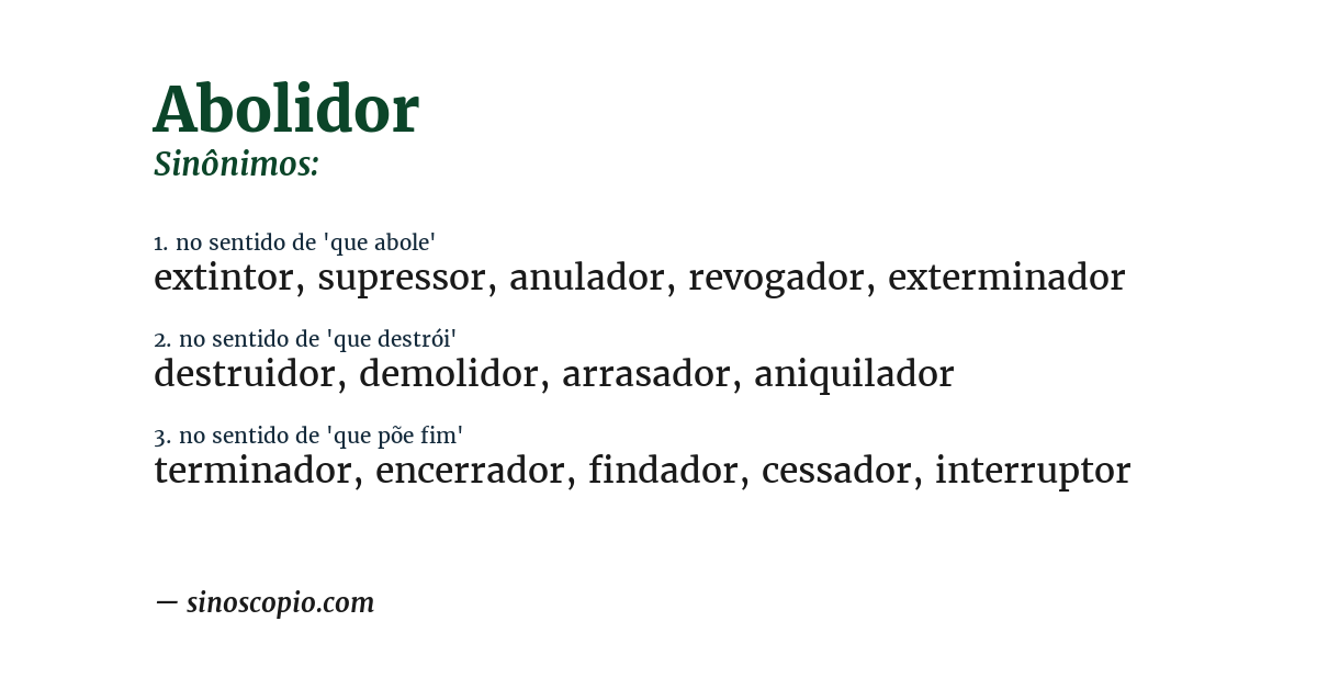 Sinônimo de abolidor