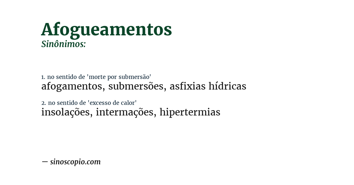 Sinônimo de afogueamentos