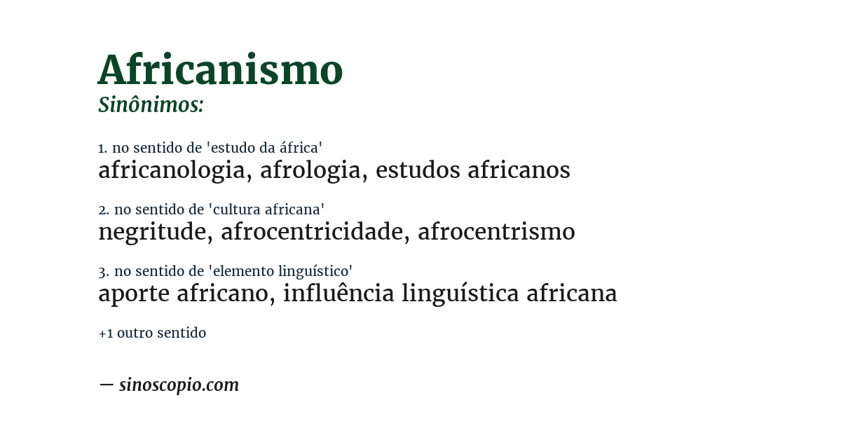 Sinônimo de africanismo