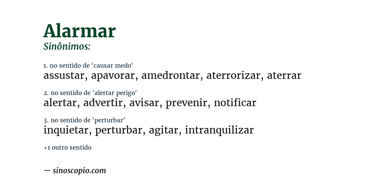 Sinônimo de alarmar