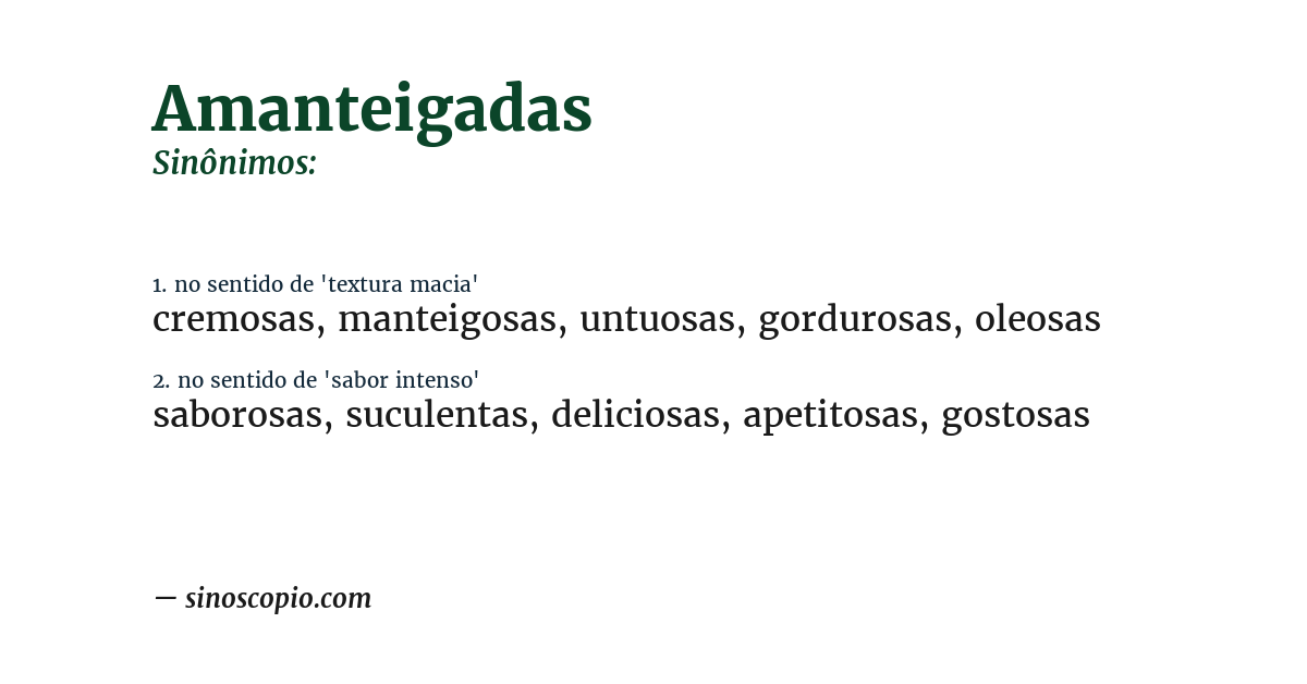 Sinônimo de amanteigadas