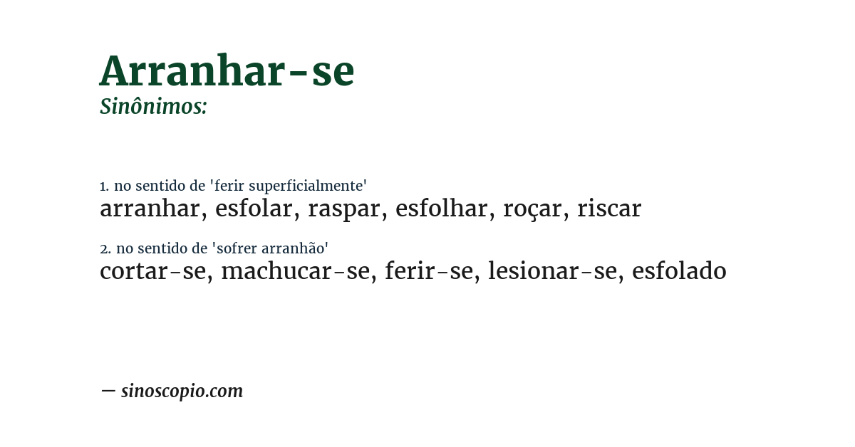 Sinônimo de arranhar-se