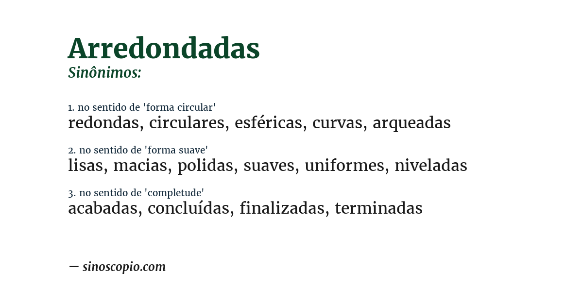 Sinônimo de arredondadas