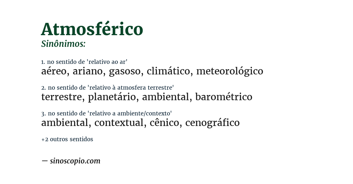 Sinônimo de atmosférico