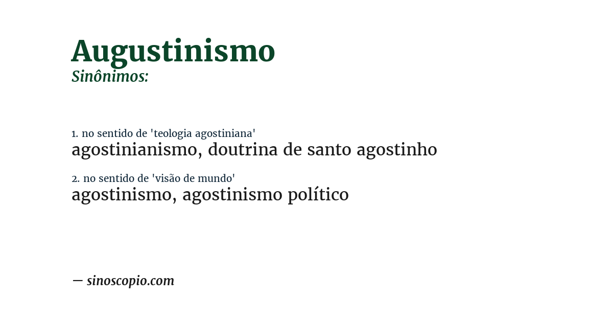 Sinônimo de augustinismo