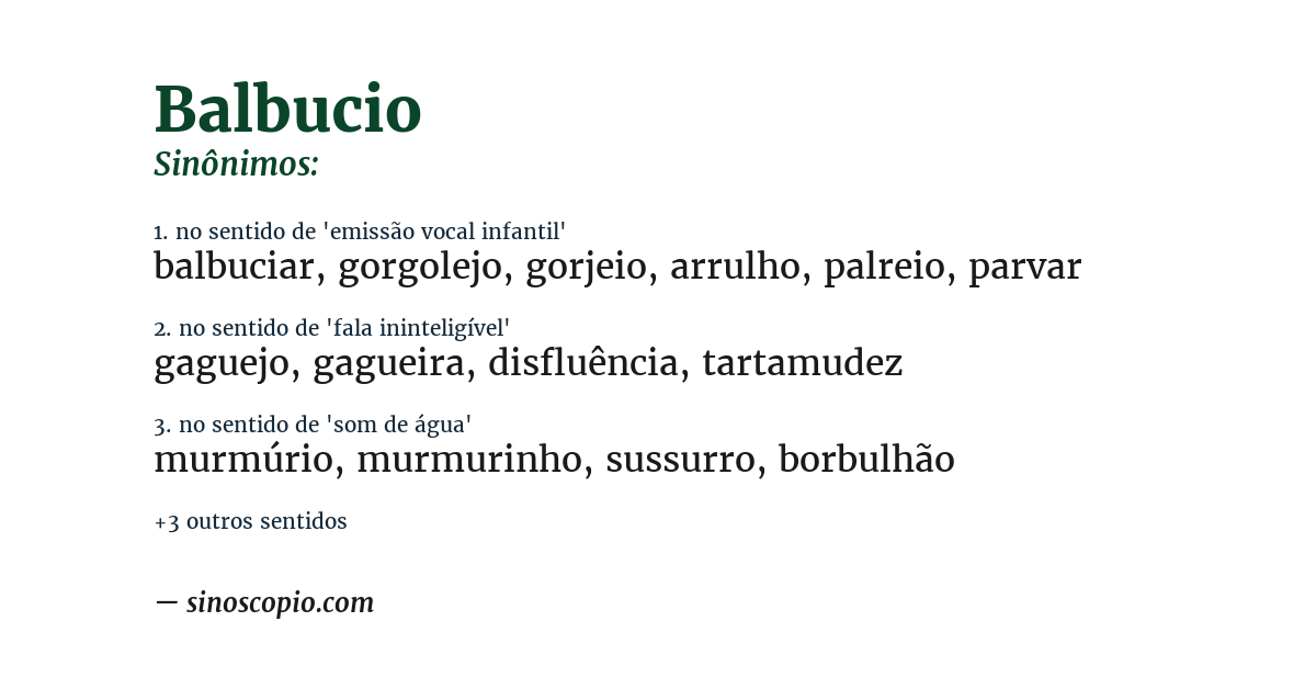 Sinônimo de balbucio