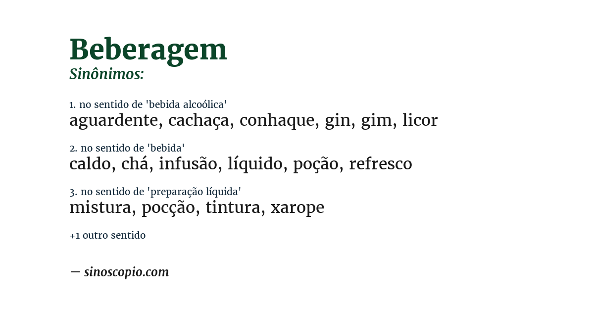 Sinônimo de beberagem
