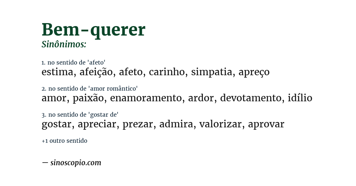Sinônimo de bem-querer