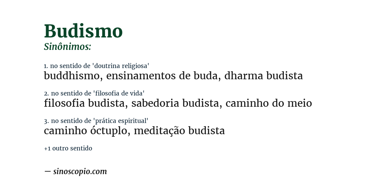 Sinônimo de budismo