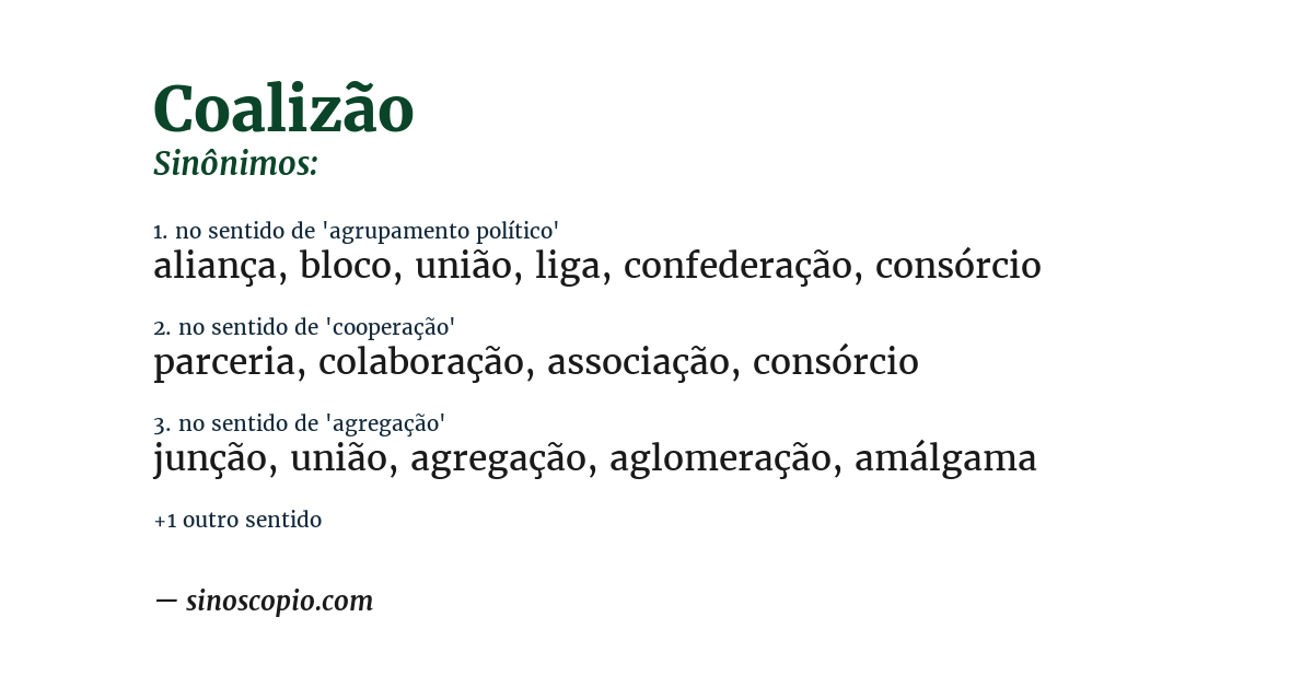 Sinônimo de coalizão