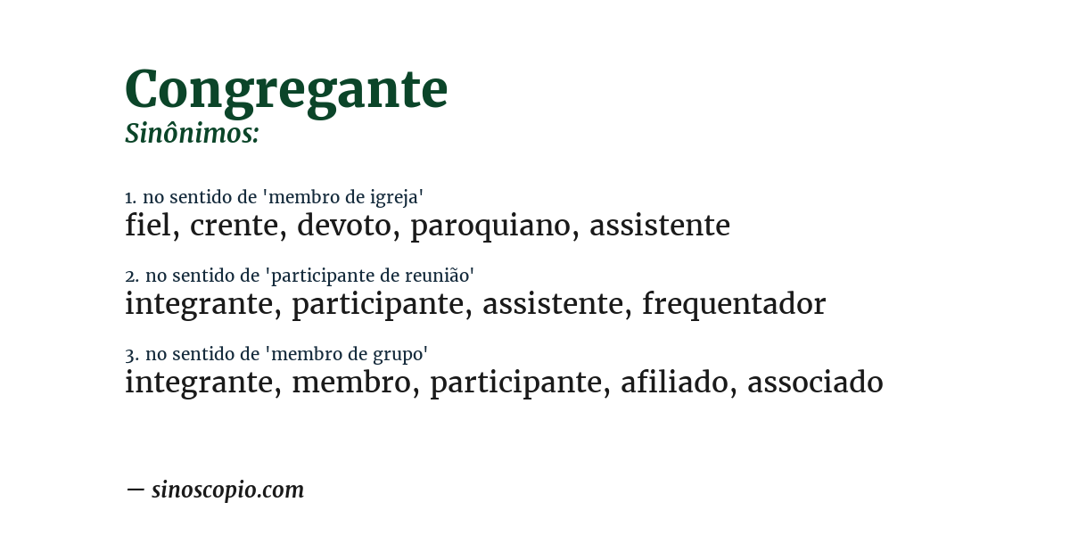 Sinônimo de congregante