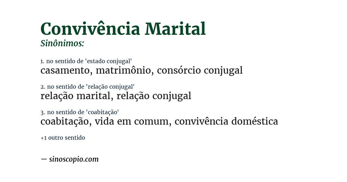 Sinônimo de convivência marital