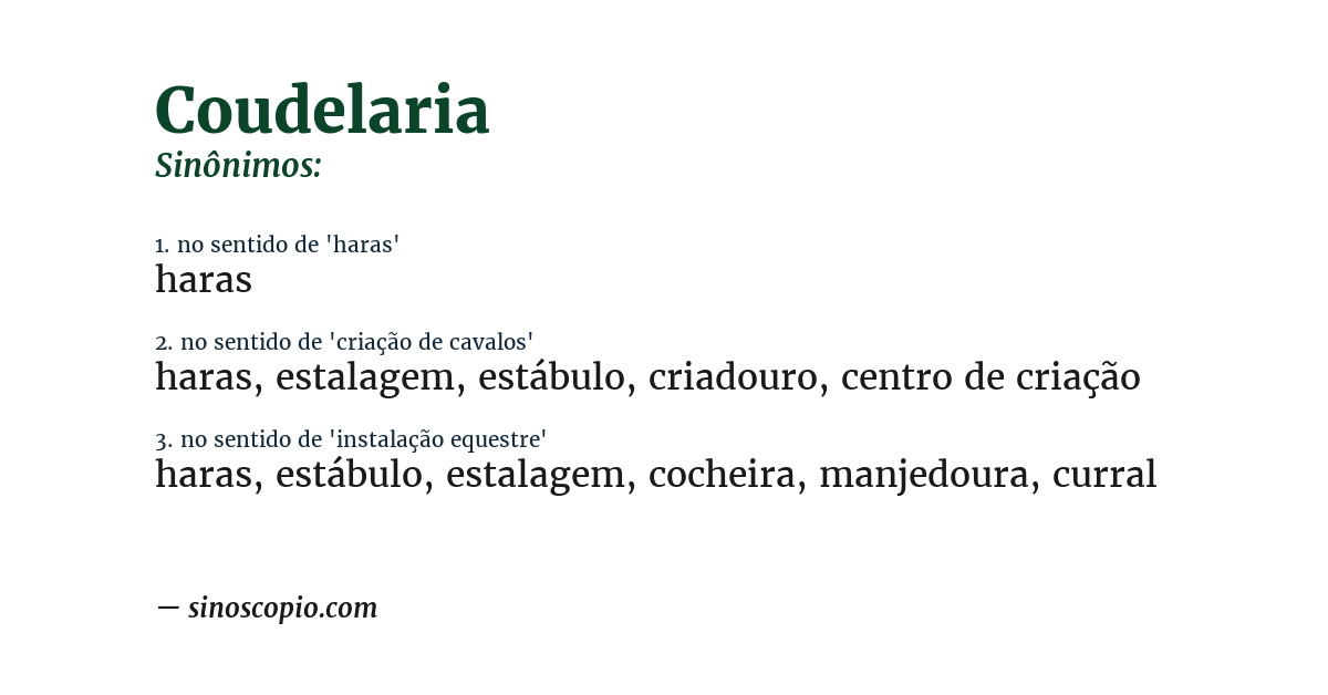 Sinônimo de coudelaria