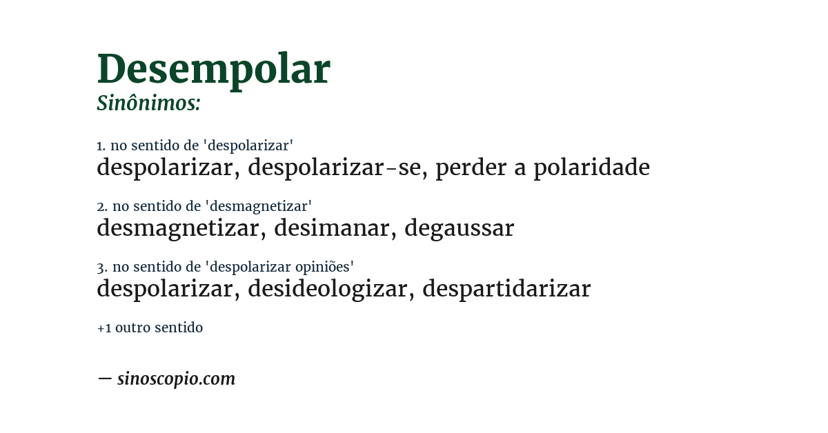 Sinônimo de desempolar