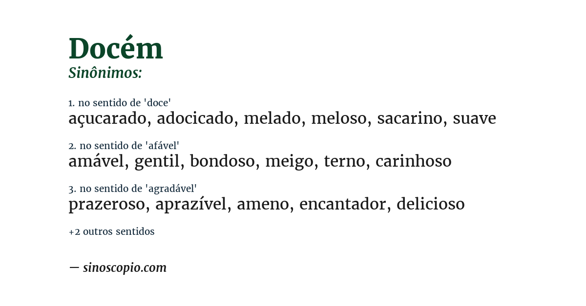 Sinônimo de docém