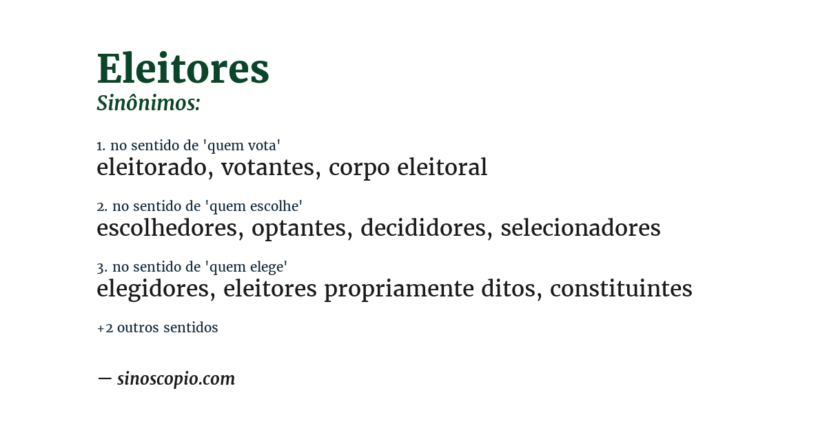 Sinônimo de eleitores