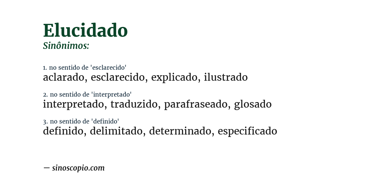Sinônimo de elucidado