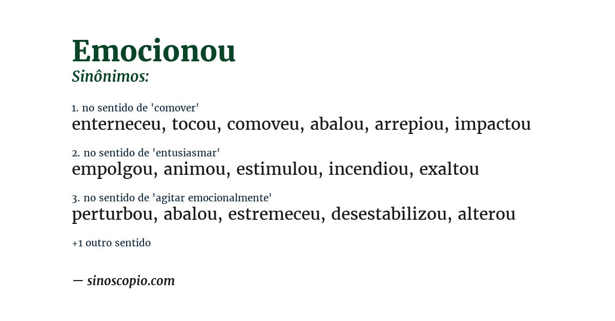 Sinônimo de emocionou