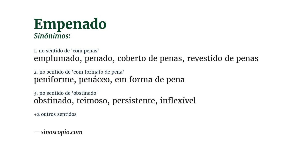 Sinônimo de empenado