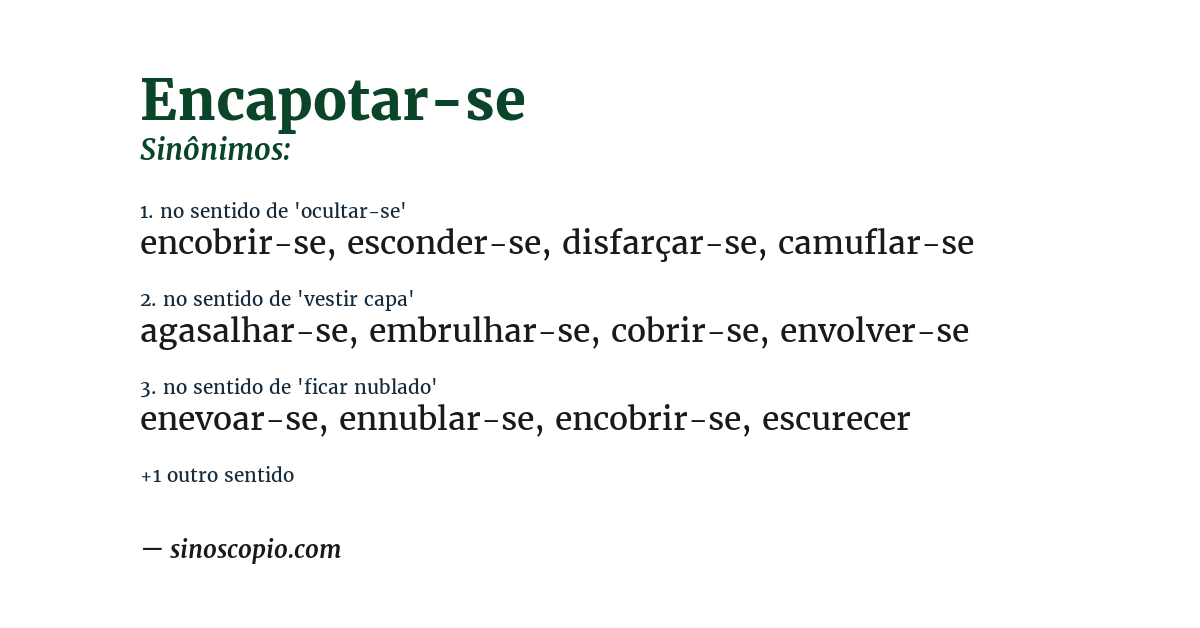 Sinônimo de encapotar-se