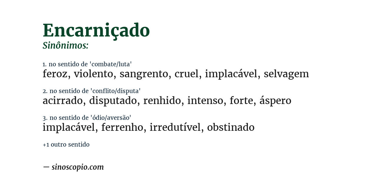 Sinônimo de encarniçado