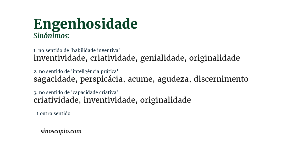 Sinônimo de engenhosidade