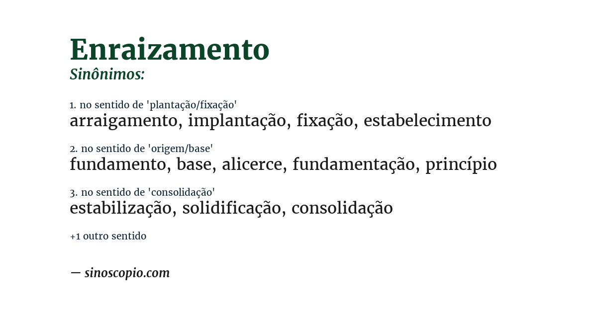 Sinônimo de enraizamento