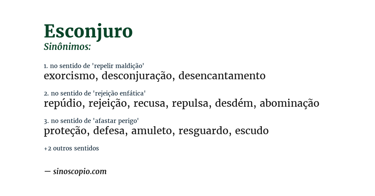 Sinônimo de esconjuro