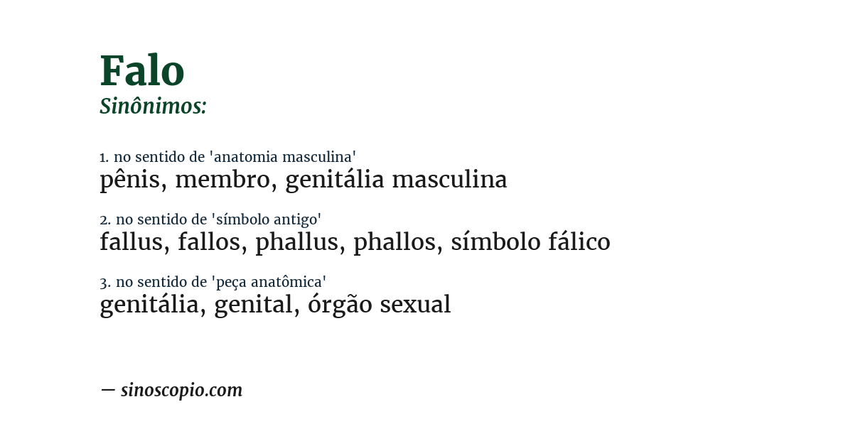 Sinônimo de falo
