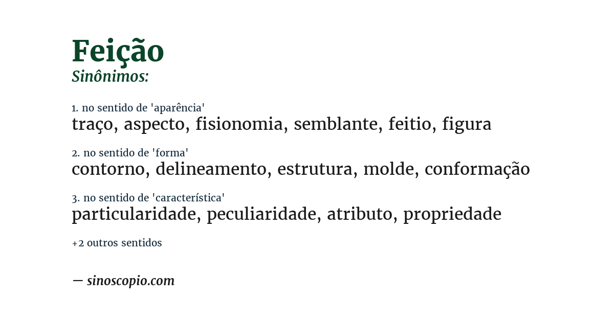 Sinônimo de feição