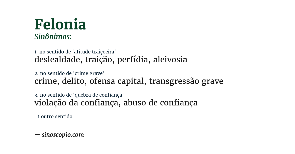 Sinônimo de felonia