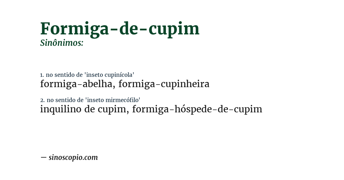Sinônimo de formiga-de-cupim