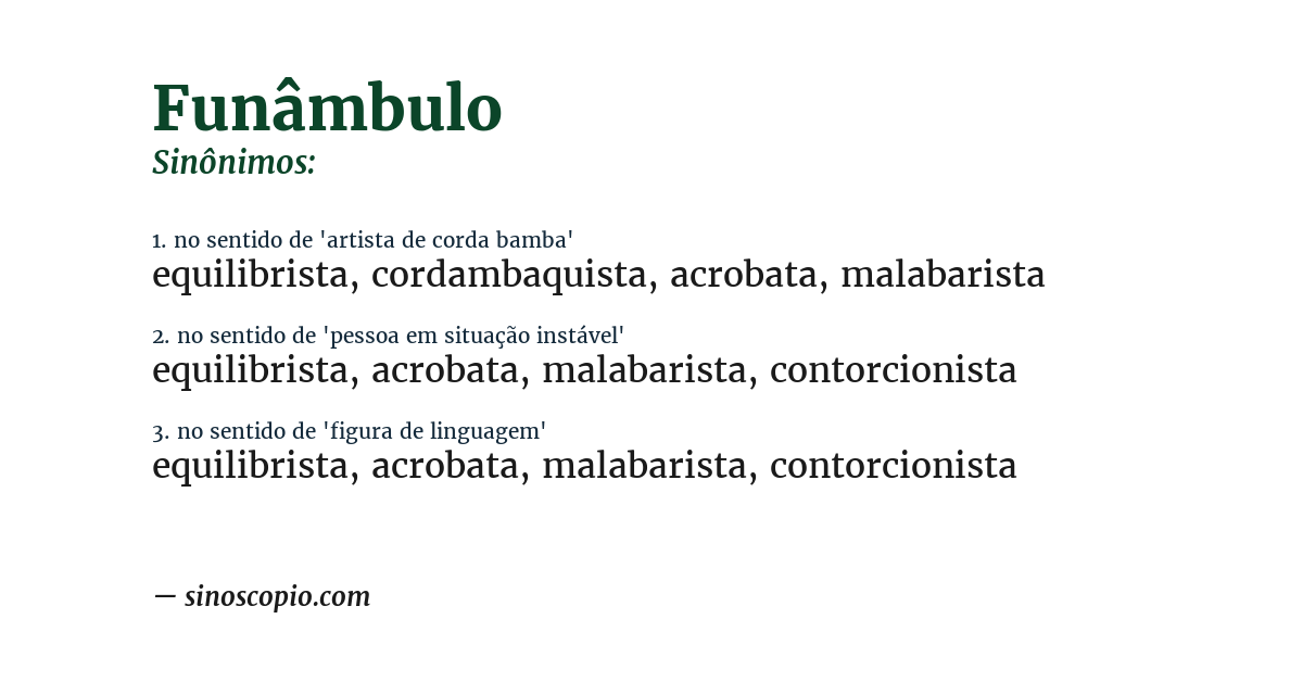 Sinônimo de funâmbulo