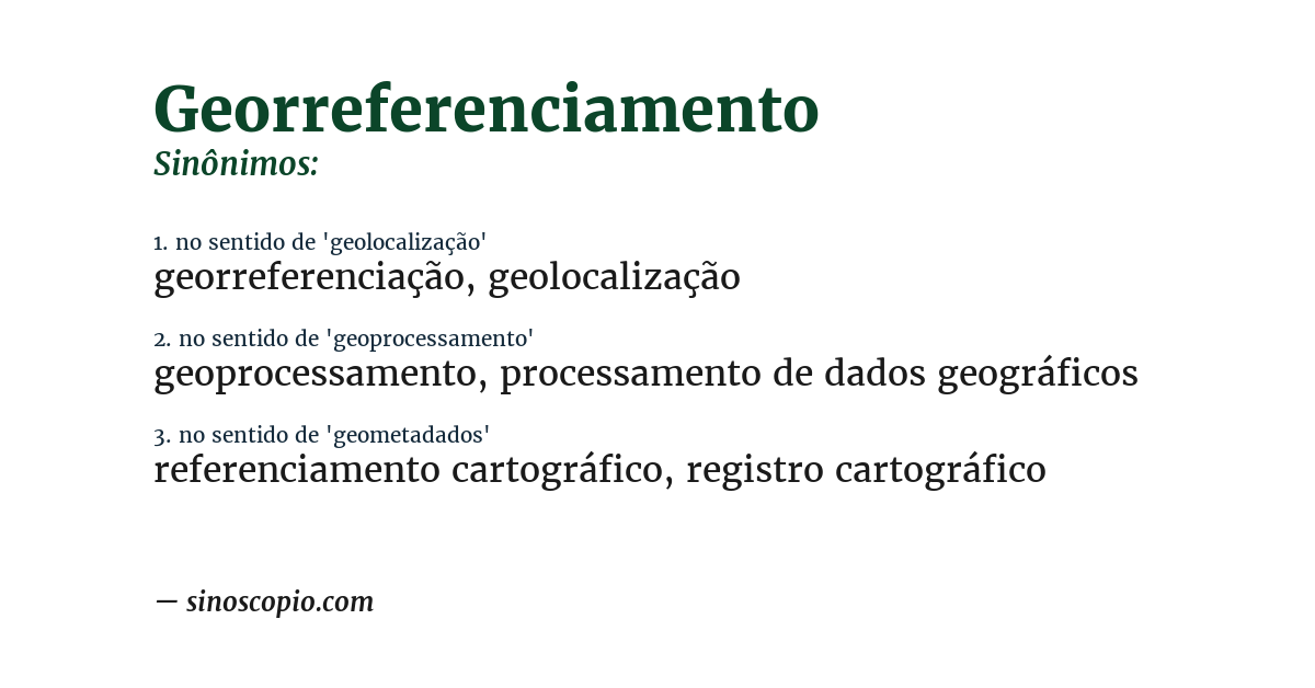Sinônimo de georreferenciamento