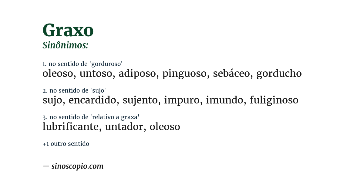 Sinônimo de graxo