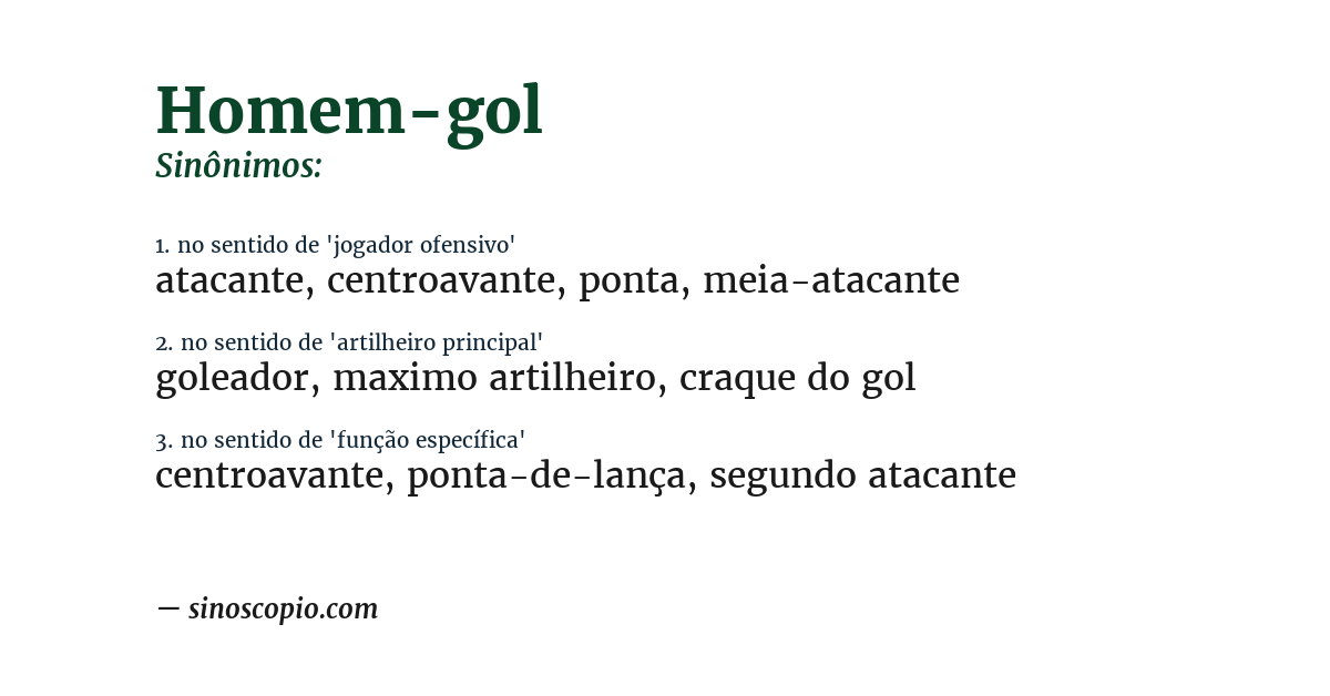 Sinônimo de homem-gol