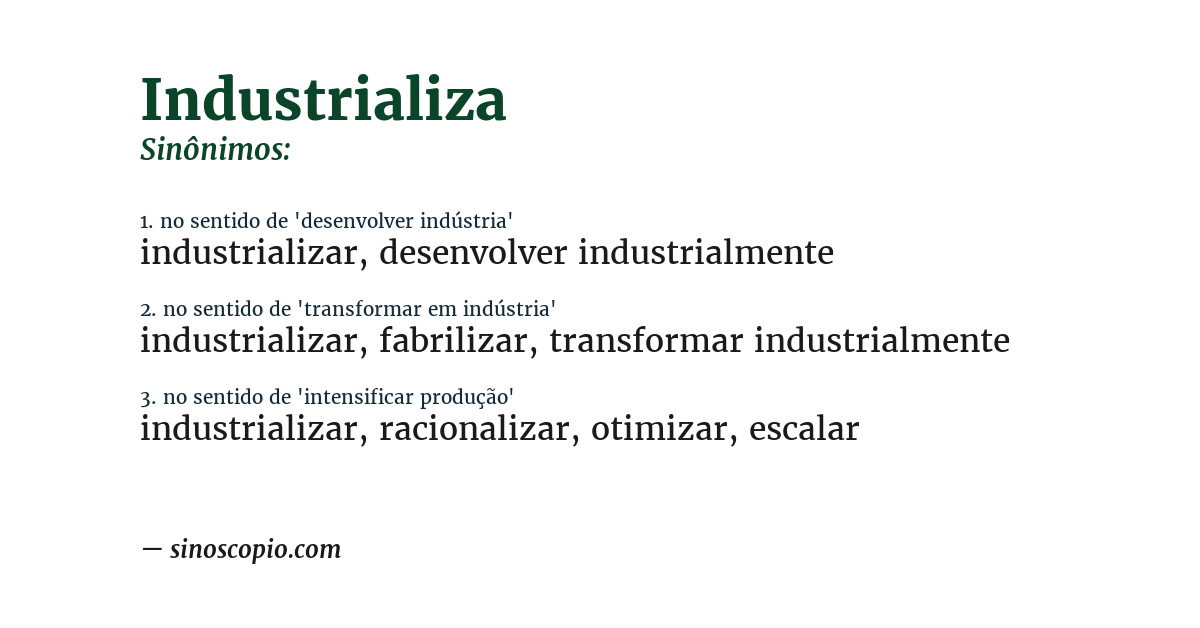 Sinônimo de industrializa