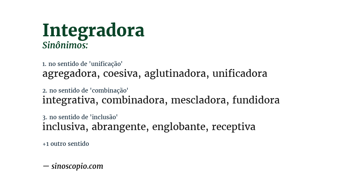 Sinônimo de integradora