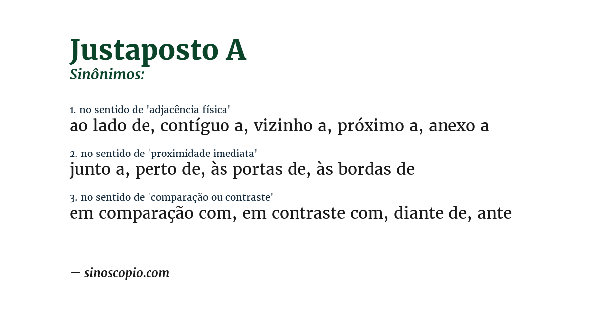 Sinônimo de justaposto a