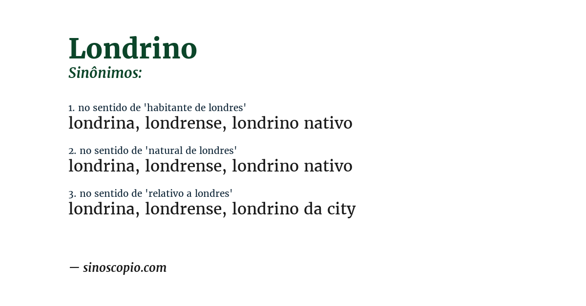 Sinônimo de londrino