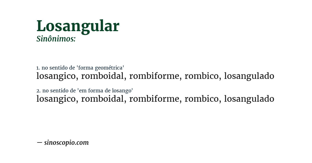 Sinônimo de losangular
