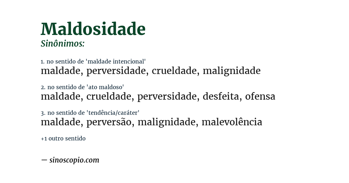 Sinônimo de maldosidade