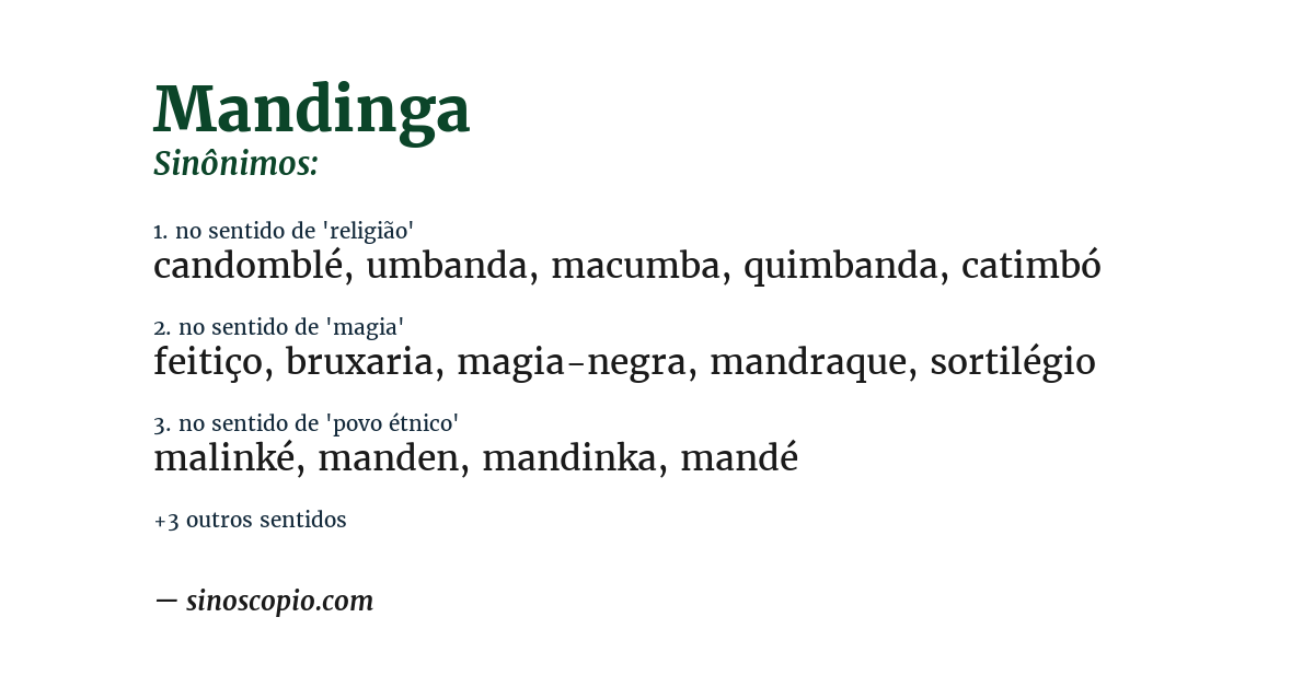Sinônimo de mandinga