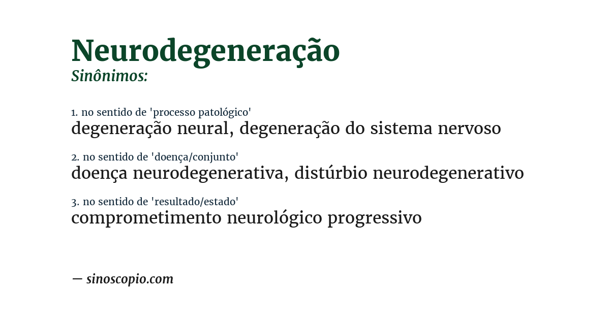 Sinônimo de neurodegeneração
