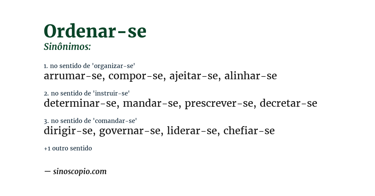 Sinônimo de ordenar-se