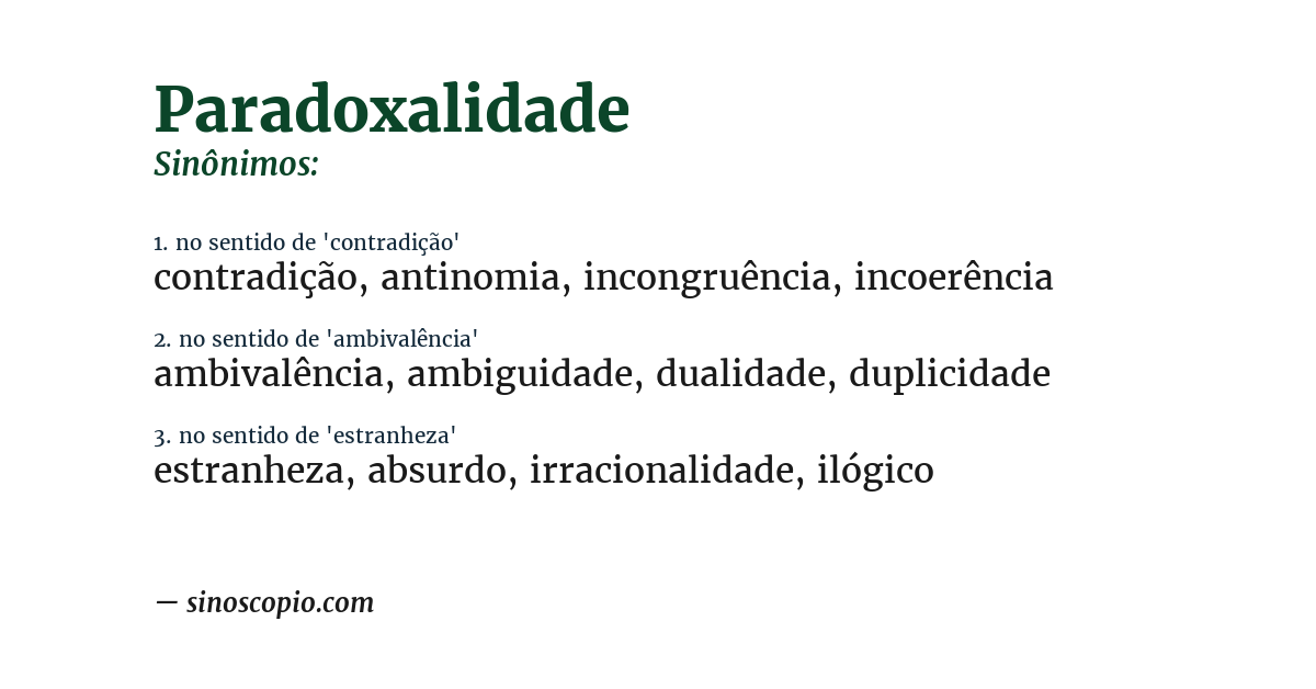 Sinônimo de paradoxalidade