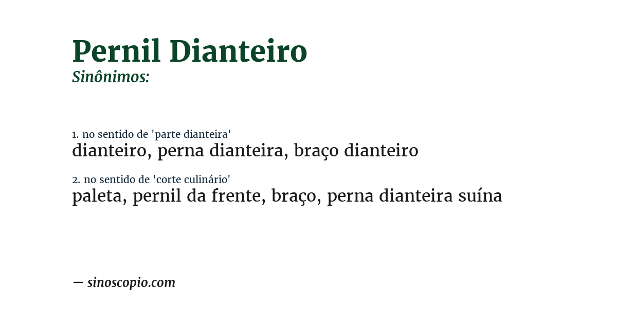 Sinônimo de pernil dianteiro