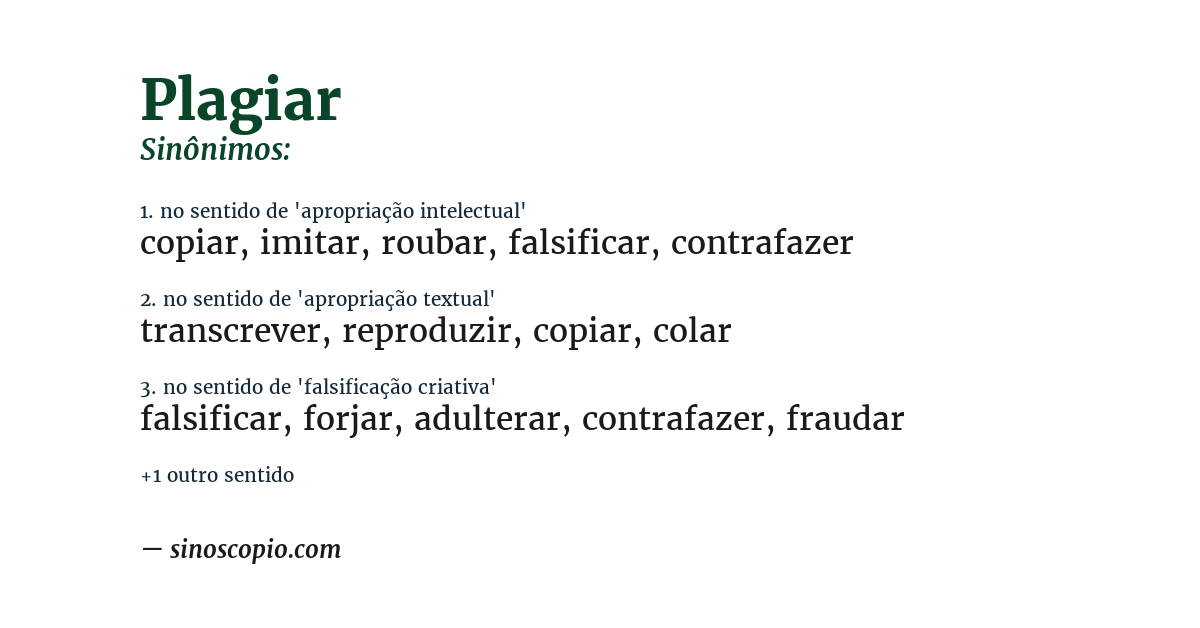 Sinônimo de plagiar