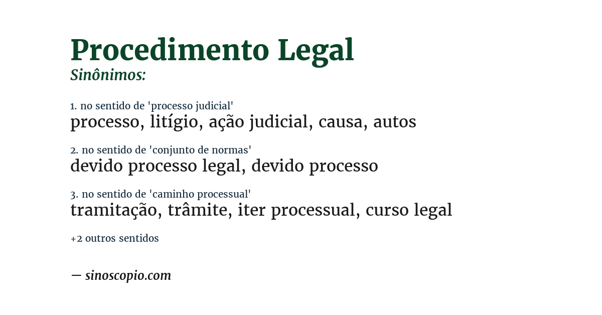 Sinônimo de procedimento legal