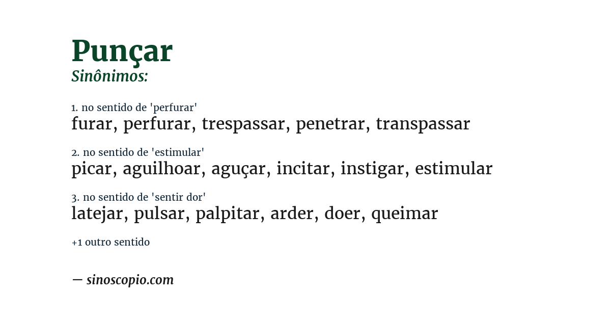 Sinônimo de punçar